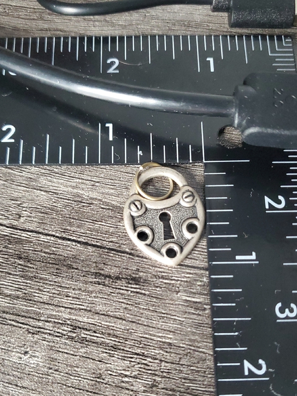 Heart Lock Charm Pendant Antique Styled P247